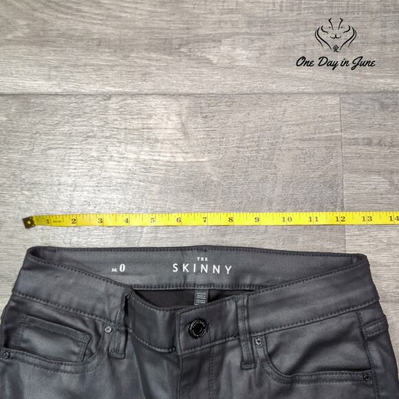 White House Black Market The Skinny Faux Leather Jeans Size 0 - Picture 3 of 6